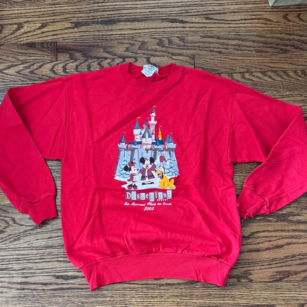 Disney 2005 Vintage Red Sweatshirt with Castle and Characters